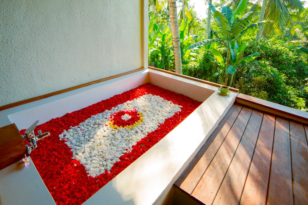 Yoga Sala Spa flower bath at Pertiwi Bisma 2 Hotel